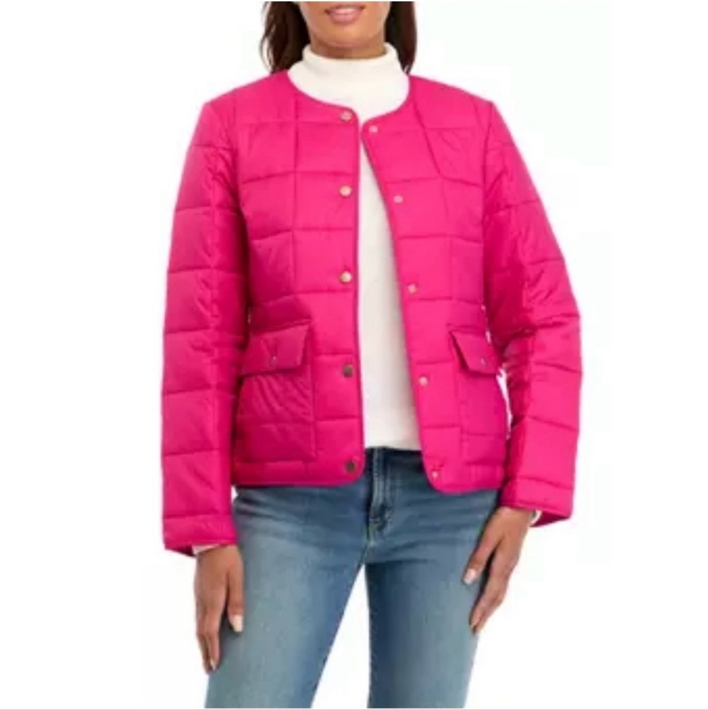 Crown & Ivy Women's Lightweight Quilted Jacket, Pink Vista, Size M